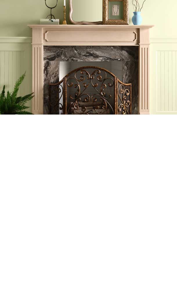Fireplace stained with Minwax Color of the Year - Pickled Oak